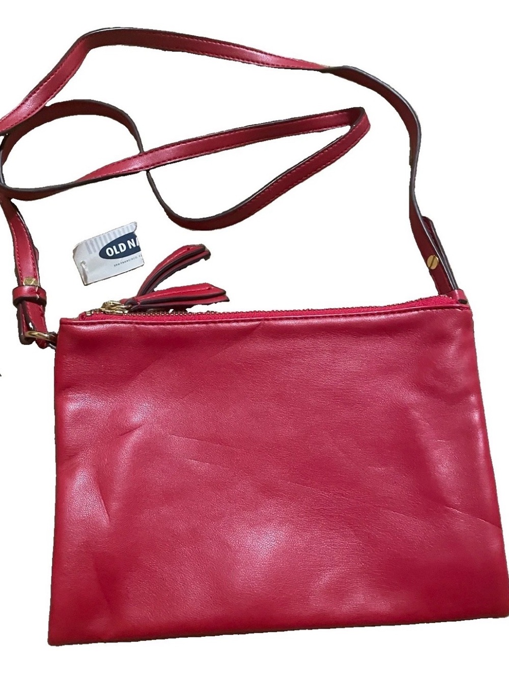 Old Navy Red Faux Leather Crossbody Bag